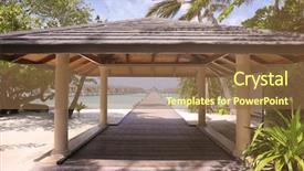  Presentation with bridge - Slide set consisting of powtoon - shelter shed and pontoon bridge background and a  colored foreground