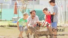  Presentation with animal shelter - Colorful presentation theme enhanced with shelter to get to know backdrop and a coral colored foreground