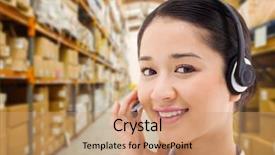  Presentation with cosmetic surgery close up - Colorful presentation theme enhanced with shelves with boxes in warehouse backdrop and a  colored foreground