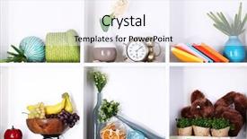  Presentation with white differene - Cool new slide set with shelves with scattered different home backdrop and a sky blue colored foreground