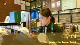  Presentation with starbucks - Audience pleasing presentation design consisting of shenzhen-china-circa-april-2019 backdrop and a tawny brown colored foreground