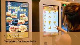  Presentation with kiosk - Slide set featuring shenzhen-china-circa-april-2019 background and a gold colored foreground