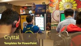  Presentation with people mall - Slides having shenzhen-china-circa-april-2019 background and a tawny brown colored foreground