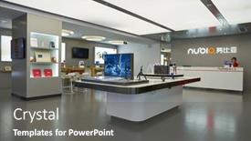  Presentation with consumer electronics - Cool new PPT theme with shenzhen-china-circa-april-2019 backdrop and a gray colored foreground