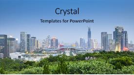  Presentation with china - Slides with shenzhen china civic center city background and a light blue colored foreground