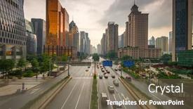  Presentation with china - Colorful slides enhanced with shenzhen-china-downtown-cityscape backdrop and a violet colored foreground