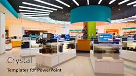  Presentation with china economic - Slides having shenzhen-china-jan-06-shopping background and a coral colored foreground