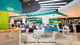  Presentation with china economic - Slide set with shenzhen-china-jan-19-shopping background and a soft green colored foreground