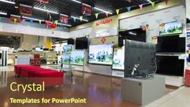  Presentation with china economic - Colorful PPT theme enhanced with shenzhen-china-jan-19-shopping backdrop and a tawny brown colored foreground