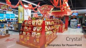  Presentation with retail - Presentation design consisting of shenzhen-china-january-14-2016 background and a coral colored foreground