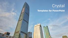  Presentation with skyscraper - Audience pleasing presentation design consisting of shenzhen-china-may-28-2014 backdrop and a teal colored foreground