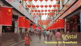  Presentation with china economic - Cool new theme with shenzhen-china-october-05-shoppers backdrop and a violet colored foreground