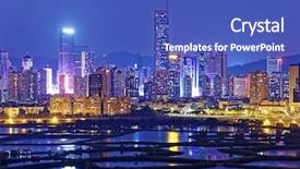  Presentation with night - PPT layouts having shenzhen citscape at night view background and a  colored foreground