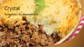  Presentation with cottage industry - Colorful PPT layouts enhanced with shepherd - cottage pie straight backdrop and a yellow colored foreground