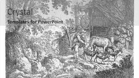  Presentation with german shepherd two young puppys - Cool new PPT theme with shepherd-with-two-cows backdrop and a light gray colored foreground