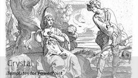  Presentation with shepherd sheep - Slides having shepherdess-with-a-bird-s background and a light gray colored foreground