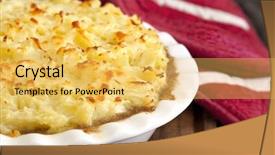  Presentation with homemade pastry apple pie pies - PPT theme having shepherds pie homemade ready background and a yellow colored foreground