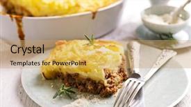  Presentation with shepherd sheep on shoulder - PPT theme enhanced with shepherd's pie background and a yellow colored foreground