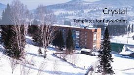  Presentation with siberia - Audience pleasing theme consisting of sheregesh urban-type settlement backdrop and a light blue colored foreground