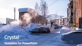  Presentation with siberia - Cool new theme with sheregesh urban-type settlement backdrop and a ocean colored foreground