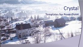  Presentation with siberia - Presentation design consisting of sheregesh urban-type settlement background and a sky blue colored foreground