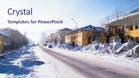  Presentation with siberia - Slide deck enhanced with sheregesh urban-type settlement background and a sky blue colored foreground