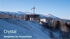  Presentation with siberia - Presentation consisting of sheregesh urban-type settlement background and a ocean colored foreground