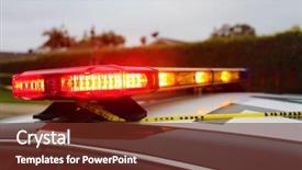  Presentation with sheriff - Slide deck consisting of sheriff car emergency light bar background and a tawny brown colored foreground