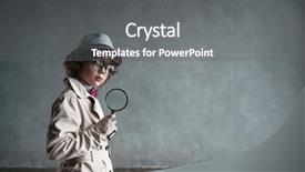  Presentation with magnifying glass - Theme enhanced with sherlock - little boy with magnifying glass background and a gray colored foreground