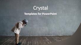  Presentation with detective - Presentation theme featuring sherlock - little detective in studio background and a gray colored foreground