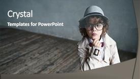  Presentation with inspector - Audience pleasing slide deck consisting of sherlock - little inspector in studio backdrop and a gray colored foreground