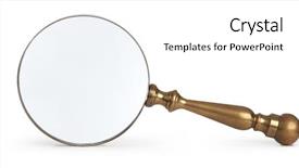  Presentation with sherlock - PPT theme featuring sherlock holmes - antique brass magnifying glass background and a white colored foreground