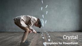  Presentation with magnifying glass - Colorful PPT theme enhanced with sherlock holmes - boy with a magnifying glass backdrop and a gray colored foreground