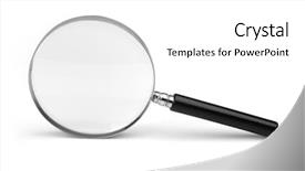  Presentation with magnifying glass - Colorful theme enhanced with sherlock holmes - magnifying glass on white backdrop and a  colored foreground