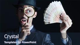  Presentation with sherlock - Slides enhanced with sherlock holmes - man with counterfeir money background and a navy blue colored foreground