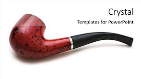  Presentation with pink and blue acrylic smoke white - Theme enhanced with sherlock holmes - smoking pipe isolated on thw background and a white colored foreground