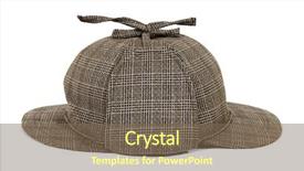  Presentation with sherlock holmes - Slide set having sherlock holmes hat background and a violet colored foreground