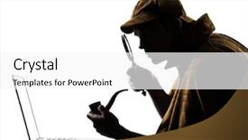  Presentation with sherlock - Slide set enhanced with sherlock holmes laptop computer silhouette background and a white colored foreground