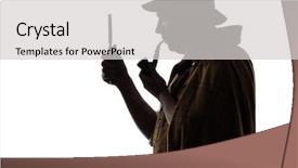  Presentation with sherlock holmes - PPT layouts with sherlock holmes silhouette in studio background and a light gray colored foreground