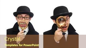  Presentation with sherlock holmes - Theme enhanced with sherlock-holmes-with-magnifying-glass background and a tawny brown colored foreground