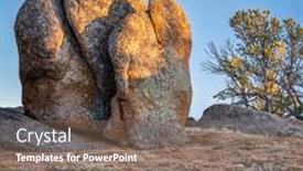  Presentation with granite - Slides consisting of sherman-granite-rock-formation background and a violet colored foreground