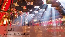  Presentation with incense - Slides having sheung-wan-hong-kong-08 background and a red colored foreground