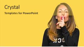  Presentation with secret - PPT theme having shhh - beautiful middle age woman wearing background and a  colored foreground