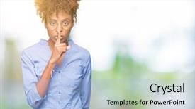  Presentation with african american in computer lab business - Audience pleasing presentation theme consisting of shhh - beautiful young african american business backdrop and a  colored foreground