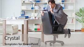  Presentation with fun work - Colorful theme enhanced with shhh - businessman having fun taking backdrop and a light gray colored foreground