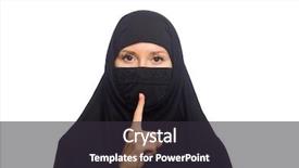  Presentation with woman muslim - Slides enhanced with shhh - muslim woman isolated background and a dark gray colored foreground