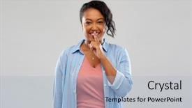  Presentation with african people - Presentation enhanced with shhh - people silence and secret concept background and a light blue colored foreground