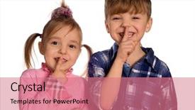  Presentation with girl model - Slide deck featuring shhh funny little boy background and a  colored foreground