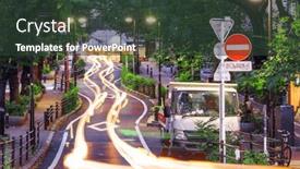  Presentation with shibuya road - PPT theme featuring shibya-tokyo-japan-street-scene background and a tawny brown colored foreground