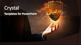  Presentation with shield - Amazing presentation having shield burning in fire mixed backdrop and a wine colored foreground